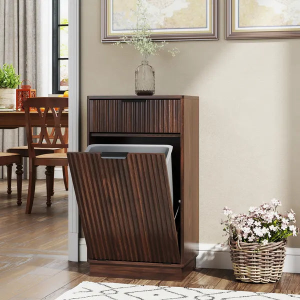 Tilt-Out Trash Can Cabinet, 10 Gallon — Woodgrain