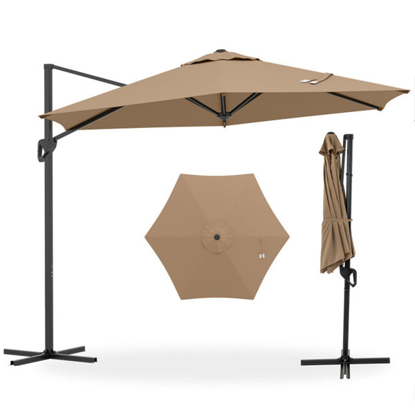 Cantilever Patio Umbrella, 9 × 8.2 ft (Double-Tier)