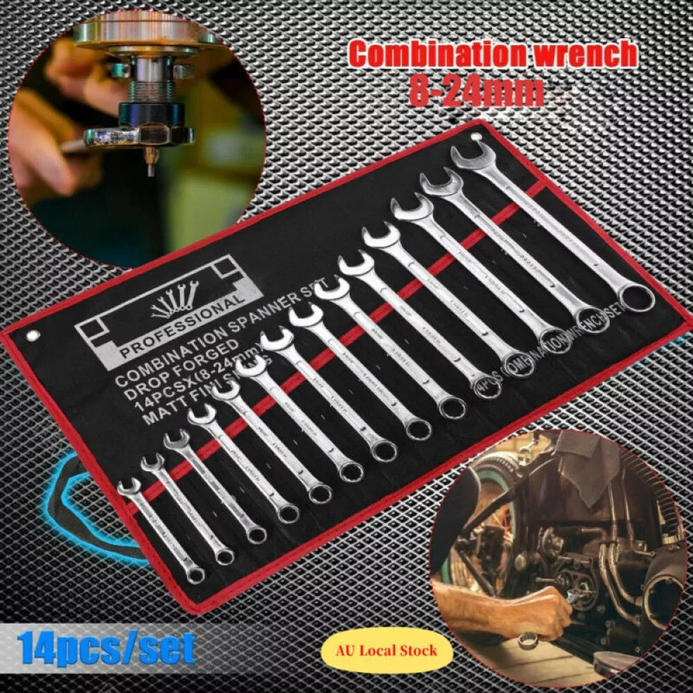 Open-End Wrench Set, 14 Piece (8–24 mm)