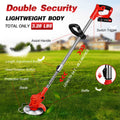 24V Cordless Grass Trimmer with Wheels & 2 Batteries